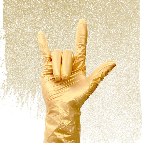 Image of Colortrak Nitrile Gloves, Luminous Gold, 100 ct
