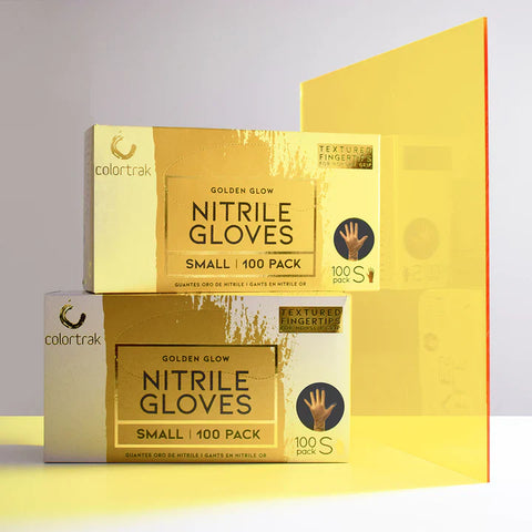Image of Colortrak Nitrile Gloves, Luminous Gold, 100 ct