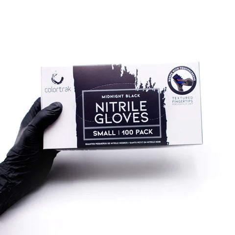 Image of Colortrak Nitrile Gloves, Midnight Black, 100 ct
