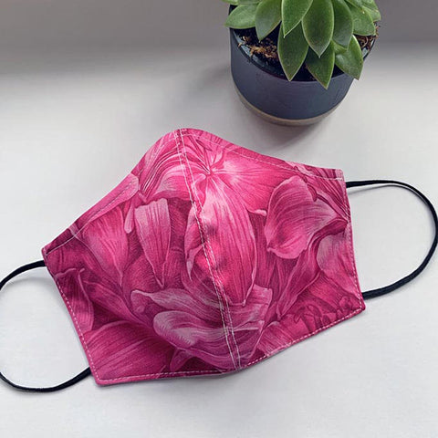 Image of Fashionizer Spa Uniforms Pink Hawaiian Floral Fashion Face Mask S/M