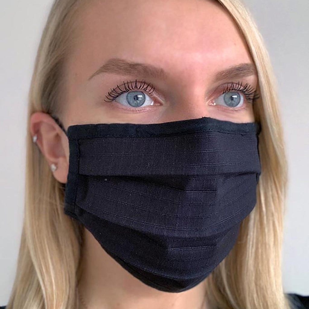Fashionizer Spa Uniforms Black Pleated Wellness Face Mask S/M