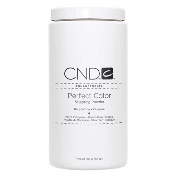 CND Enhancements, Perfect Color Sculpting Powders, Pure White, Opaque
