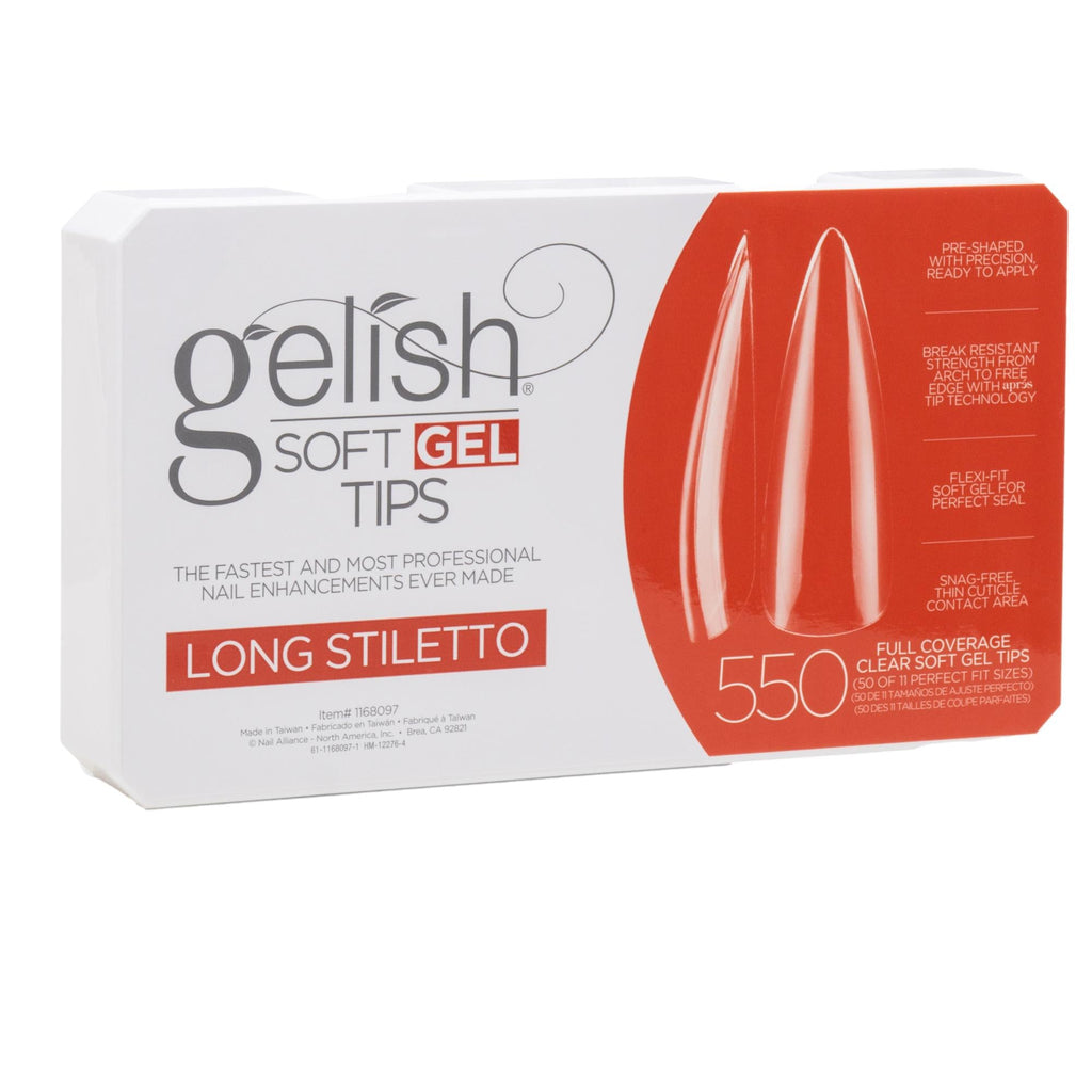 Gelish Soft Gel Tips, Long Stiletto, 550 ct