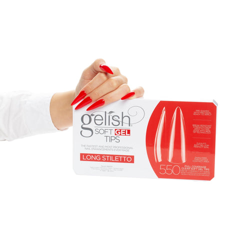 Image of Gelish Soft Gel Tips, Long Stiletto, 550 ct