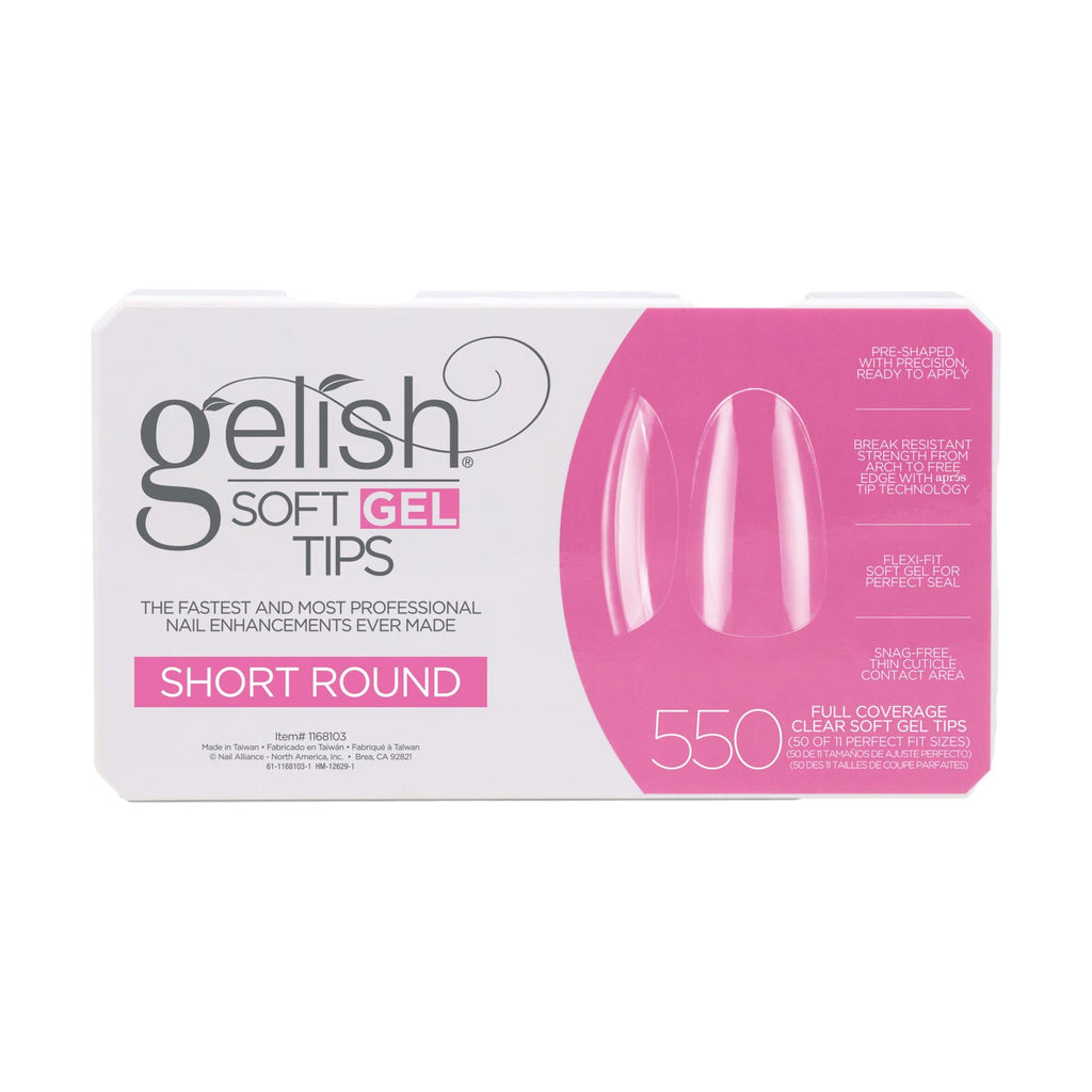 Gelish Soft Gel Tips, Short Round, 550 ct