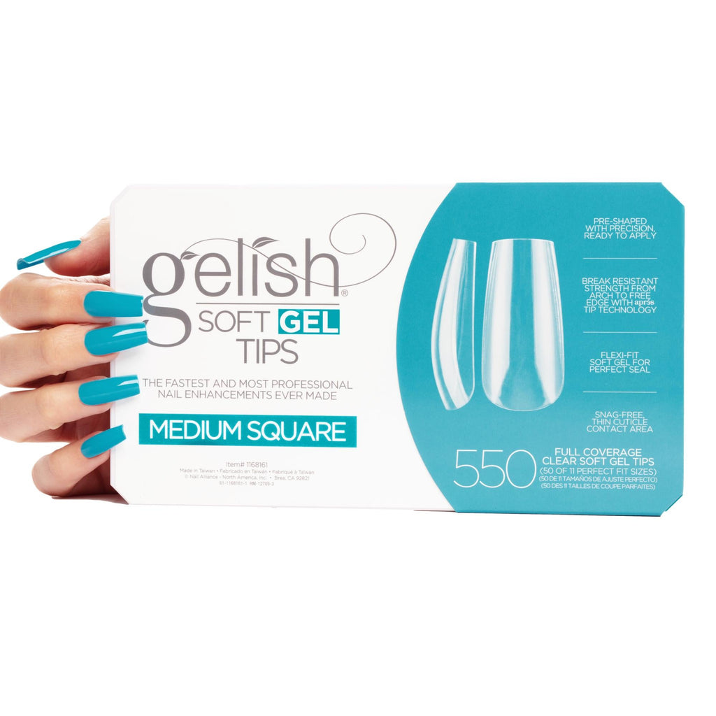 Gelish Soft Gel Tips, Medium Square, 550 ct