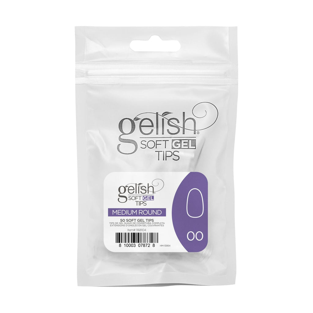 Gelish Soft Gel Tips, Medium Round, 50 ct, Refill