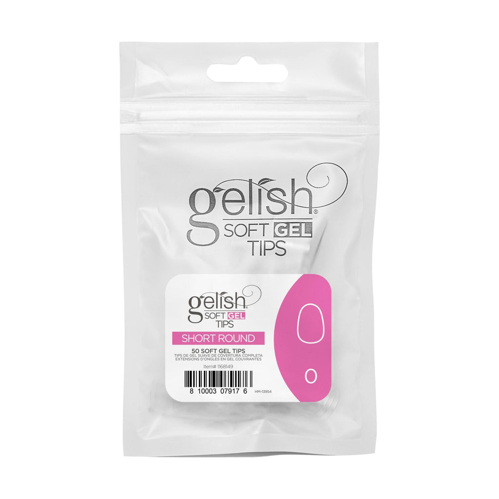 Gelish Soft Gel Tips, Short Round, 50 ct, Refill
