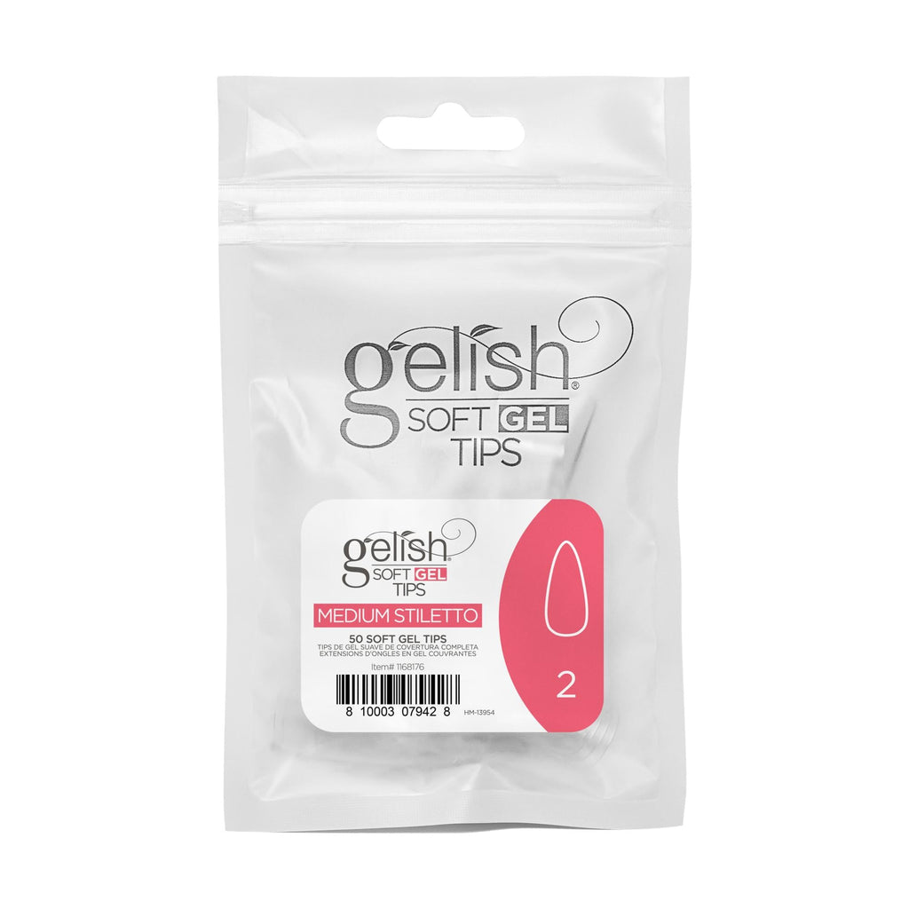 Gelish Soft Gel Tips, Medium Stiletto, 50 ct, Refill