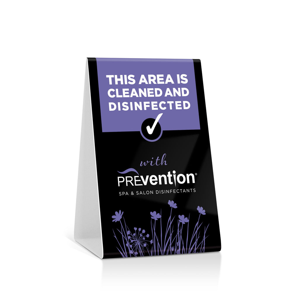 Prevention Disinfectants Tent Card