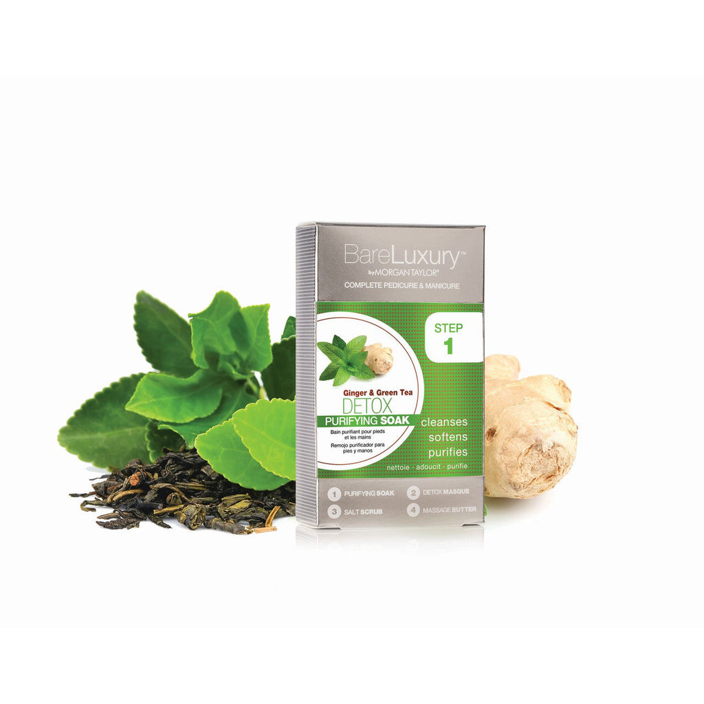 BareLuxury by Morgan Taylor, Complete Mani Pedi Packet, Detox Ginger & Green Tea, 4 pk