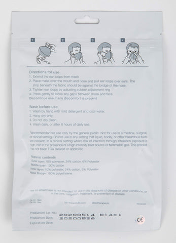 Image of Face Masks & Eyewear bt-smartmask 3-Layer Face Covering by Bio-Therapeutic