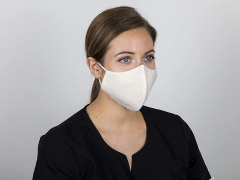 Image of Face Masks & Eyewear Ivory / S/M Sposh 3-Layer Premium Earloop Face Mask