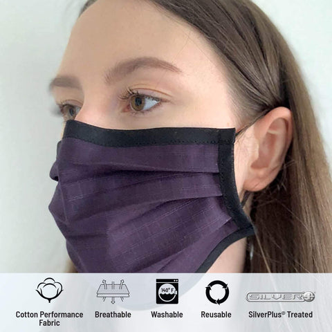 Image of Face Masks & Eyewear S/M Navy Pleated Wellness Face Mask by Fashionizer Spa Uniforms