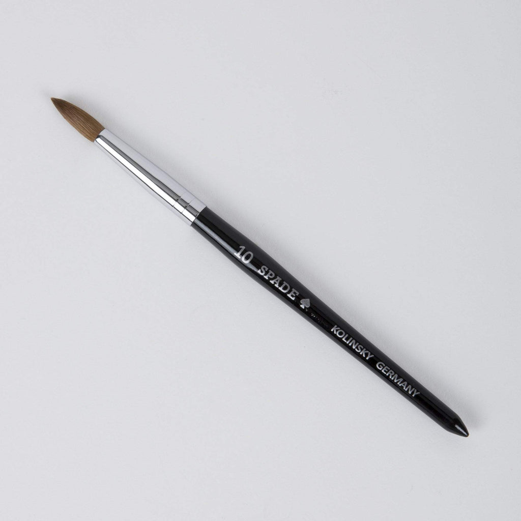Nail Brushes & Cuticle Pushers Black #10 Spade Kolinsky Acrylic Brush, Black #8, #10, and #12