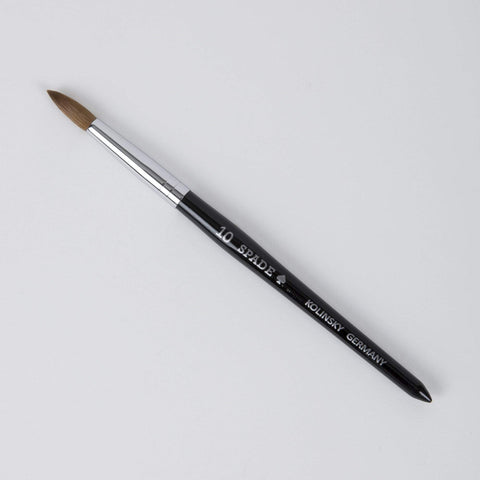 Image of Nail Brushes & Cuticle Pushers Black #10 Spade Kolinsky Acrylic Brush, Black #8, #10, and #12