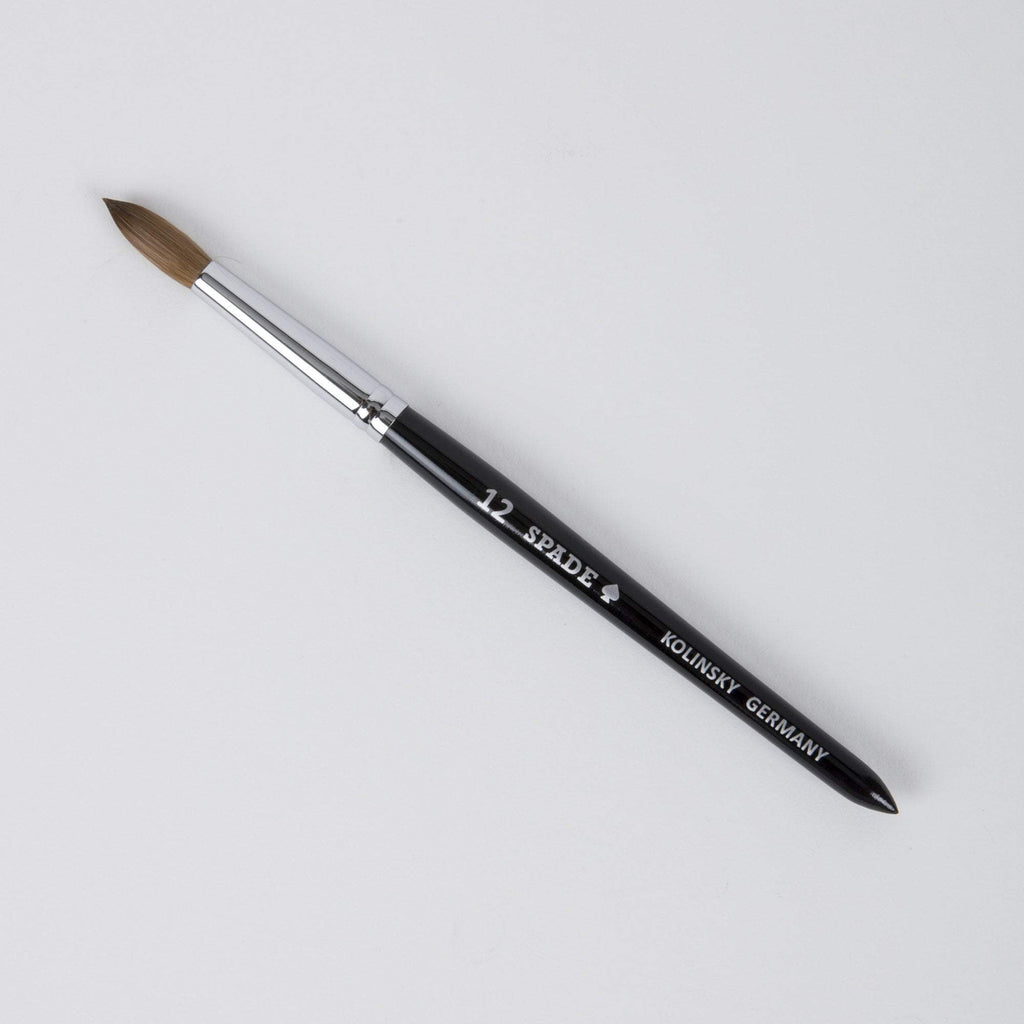 Nail Brushes & Cuticle Pushers Black #12 Spade Kolinsky Acrylic Brush, Black #8, #10, and #12