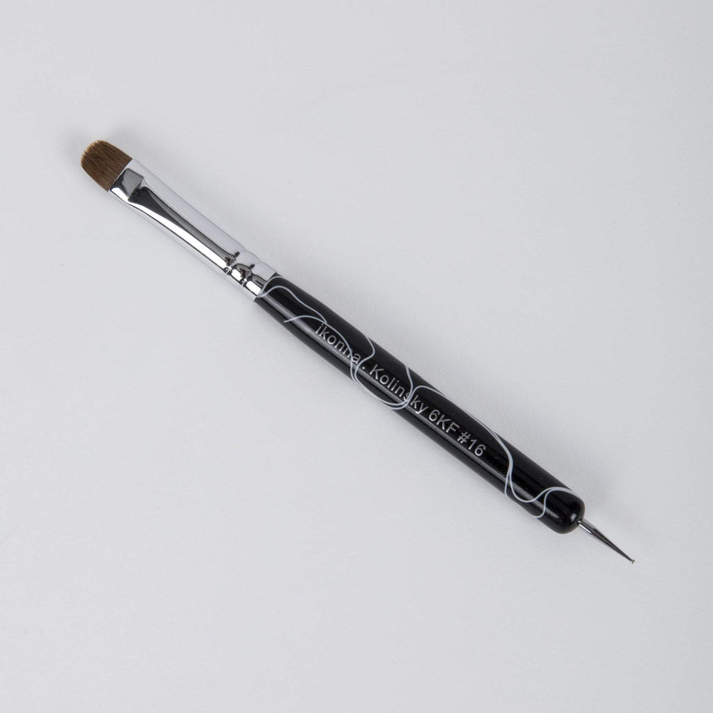 Nail Brushes & Cuticle Pushers Black #16 French Gel Detail Brushes with Dotting Tools