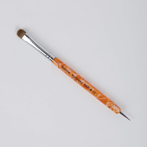 Image of Nail Brushes & Cuticle Pushers Orange #12 French Gel Detail Brushes with Dotting Tools