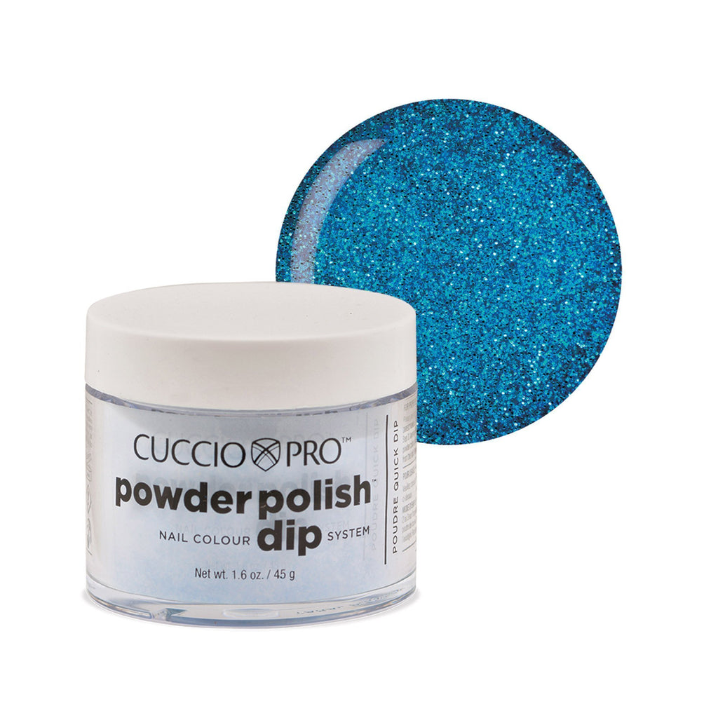 Top Nails - Dipping powder baby blue with multicolor glitter