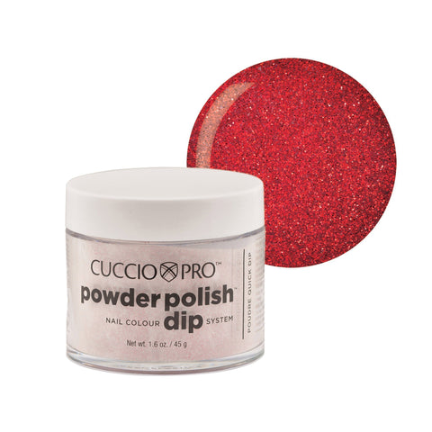 Image of Powder Polish / Dip Polish Ruby Red Glitter Cuccio Pro Dipping Powder