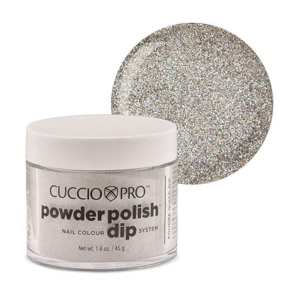 Powder Polish / Dip Polish Silver with Rainbow Mica Cuccio Pro Powder Polish, 2 oz