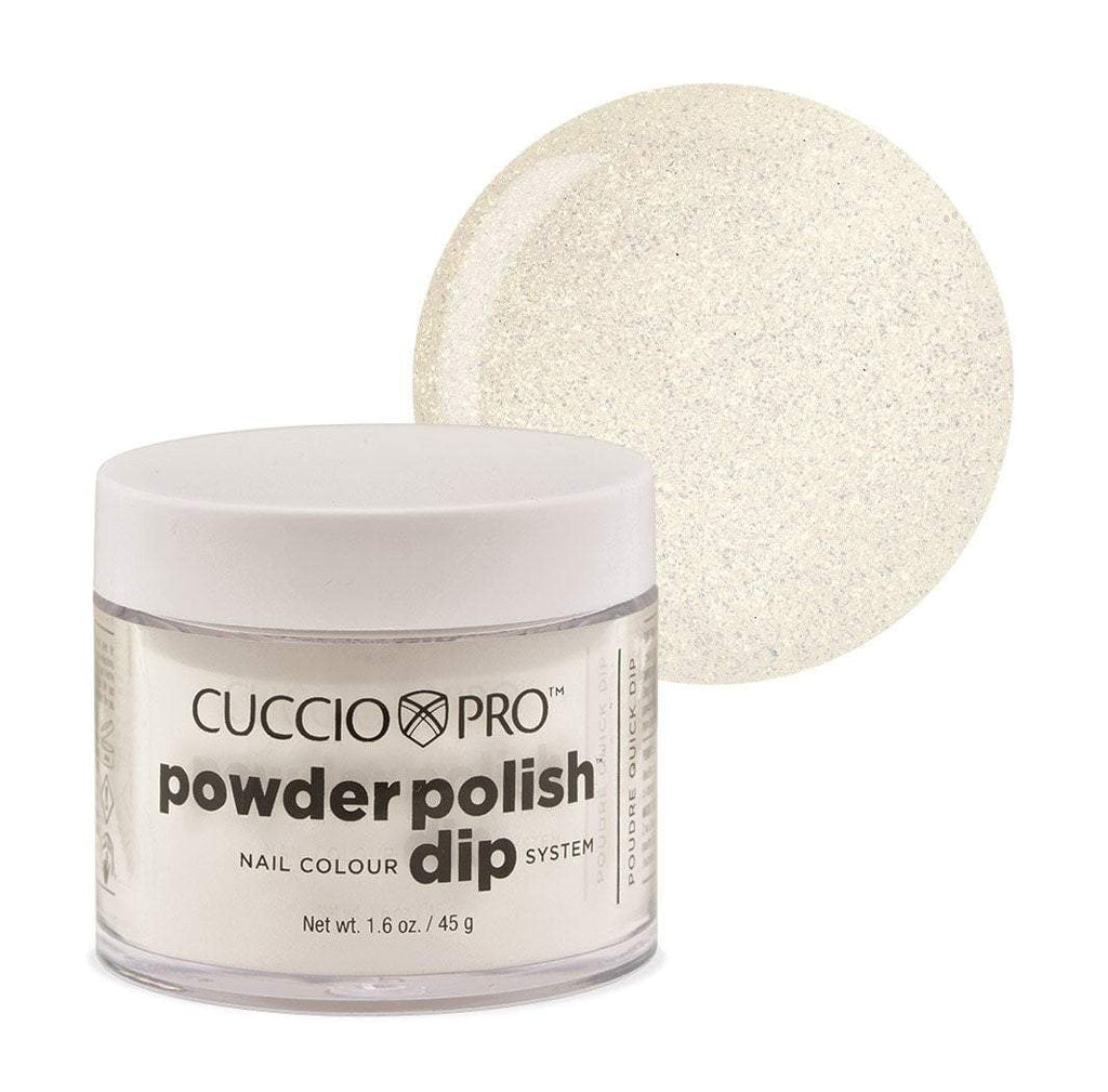 Powder Polish / Dip Polish White with Silver Mica Cuccio Pro Powder Polish, 2 oz