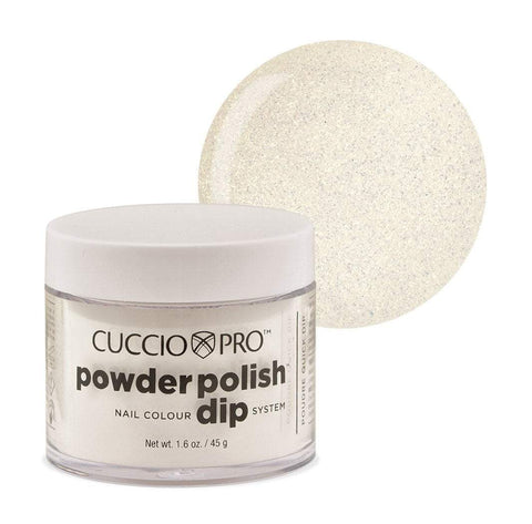 Image of Powder Polish / Dip Polish White with Silver Mica Cuccio Pro Powder Polish, 2 oz