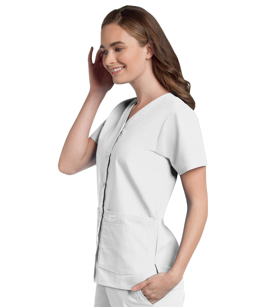 Spa Uniforms Women's Snap Front V-Neck Tunic Top, XXL to 5XL, by Landau