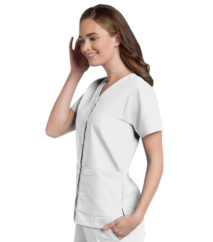 Image of Spa Uniforms Women's Snap Front V-Neck Tunic Top, XXL to 5XL, by Landau