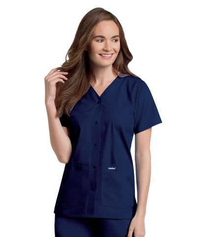 Image of Spa Uniforms Women's Snap Front V-Neck Tunic Top, XXL to 5XL, by Landau
