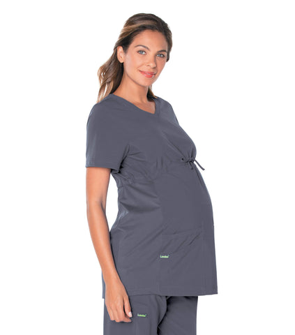 Image of Spa Uniforms Women's Maternity Crossover V-Neck Tunic Top by Landau